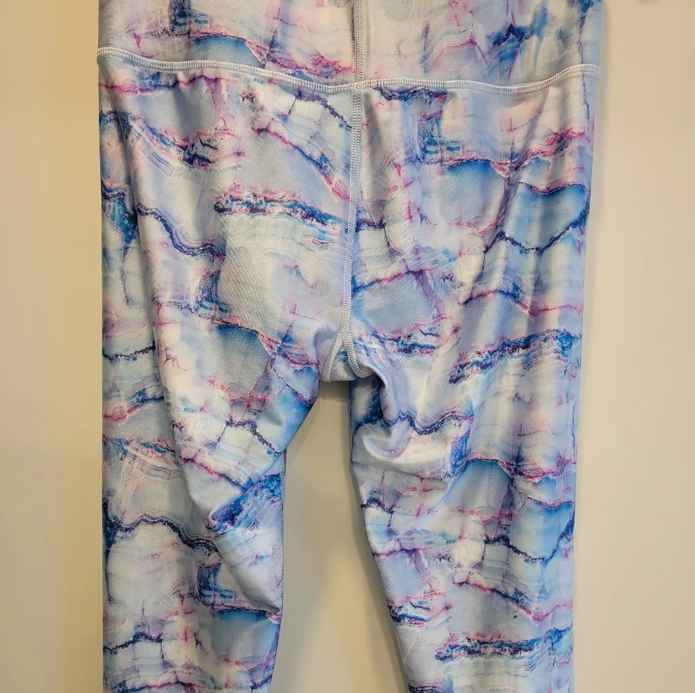TEREZ Active Super High Band 7/8 Legging in Blue Marble Large - Picture 12 of 13